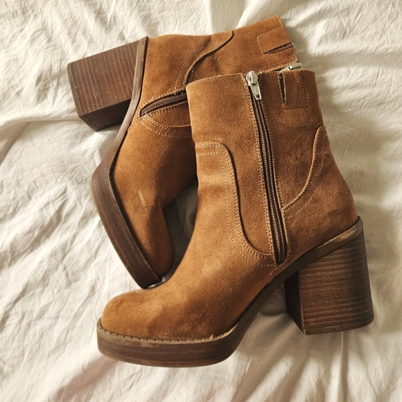 Shoes - Brown Suede Ankle Boots